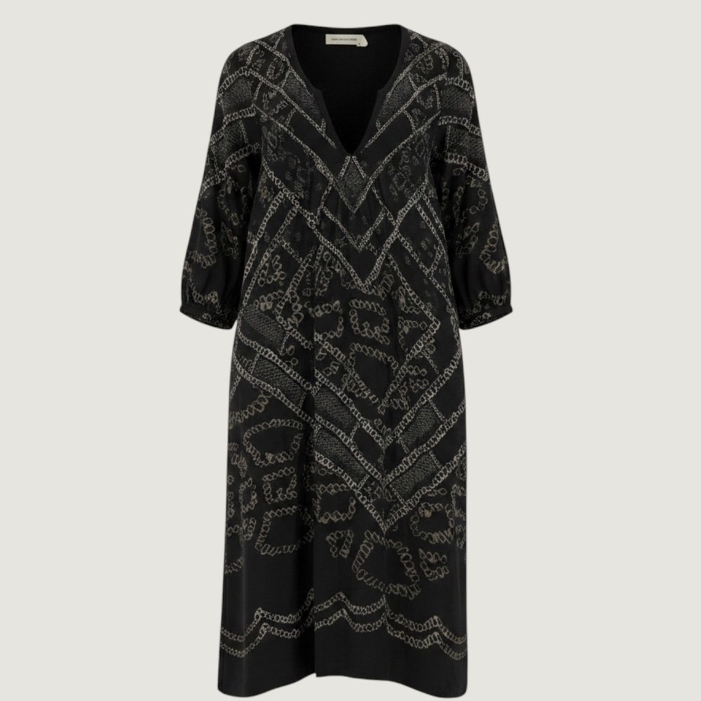 Isabel Marant Etoile Nimazu Dress Womens 38 Copper Geometric Chain Studded Midi‎